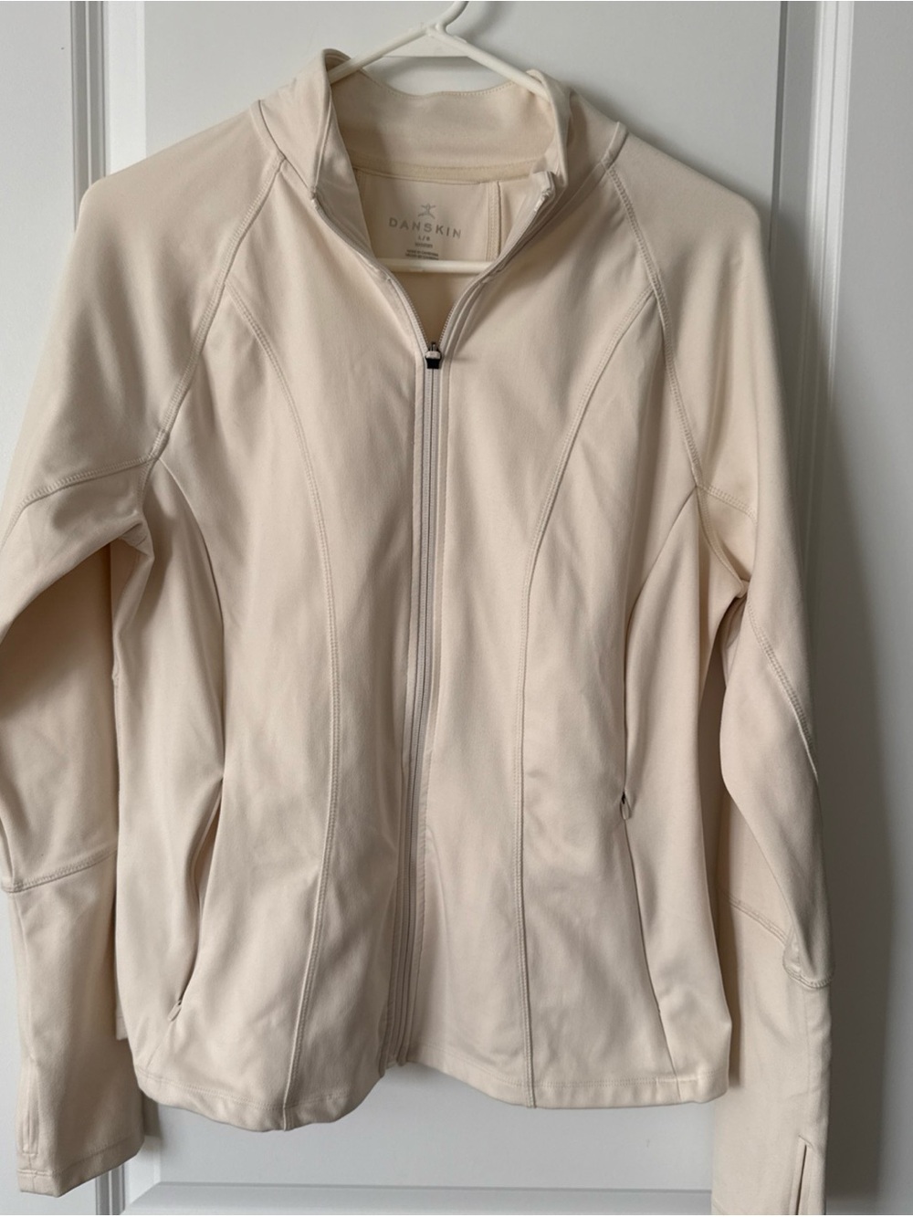 Danskin Ivory Full-Zip Athletic Jacket Size Large